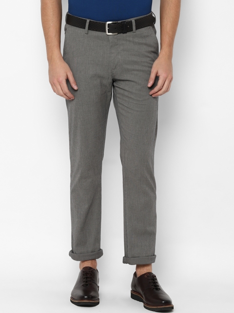 

Allen Solly Men Grey Regular Fit Solid Regular Trousers