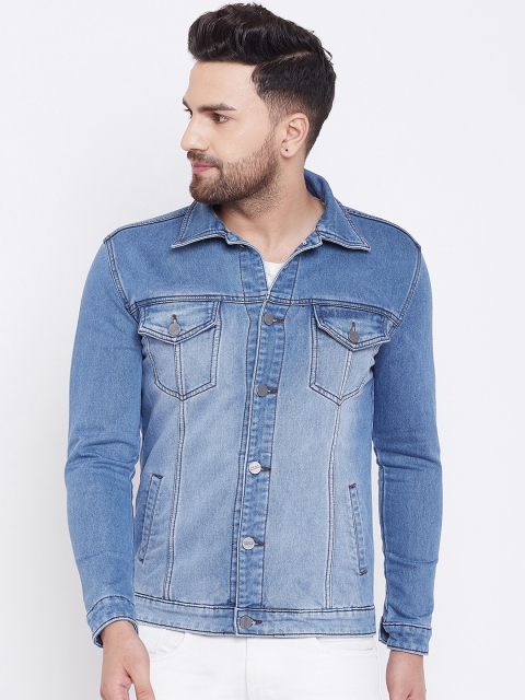 

KROSSSTITCH Men Blue Solid Lightweight Denim Jacket