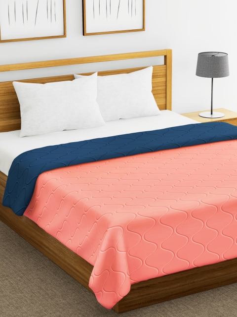 

Divine Casa Pink & Navy Blue Solid Heavy Winter 210 GSM Double Bed Comforter