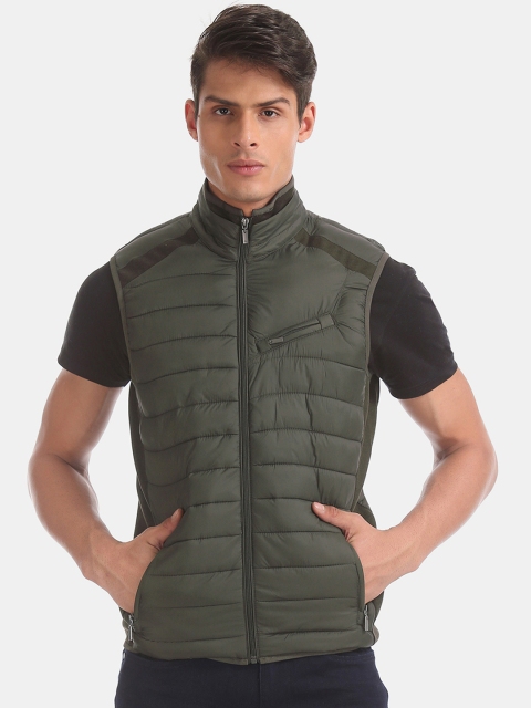 

Arrow Sport Men Olive Green Solid Padded Jacket Jacket