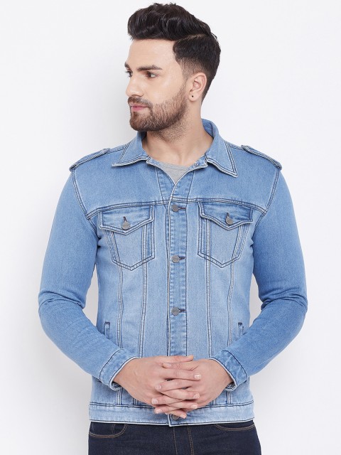 

KROSSSTITCH Men Blue Solid Lightweight Denim Jacket