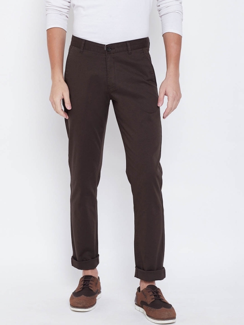 

Octave Men Brown Regular Fit Solid Regular Trousers