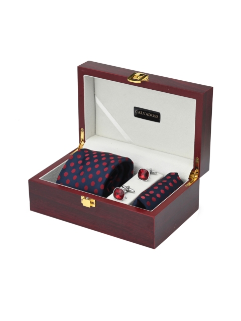 

Calvadoss Men Red & Navy Blue Accessory Gift Set