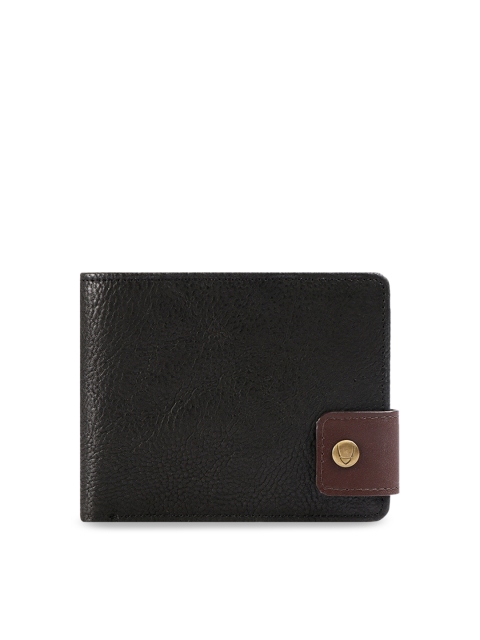 

Hidesign Men Black Solid Leather Two Fold Wallet