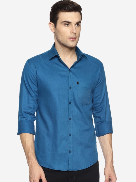 

LEVIZO Men Blue Solid Premium Regular Fit Casual Shirt