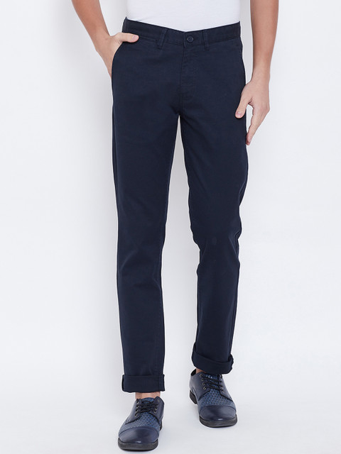 

Octave Men Navy Blue Regular Fit Solid Regular Trousers