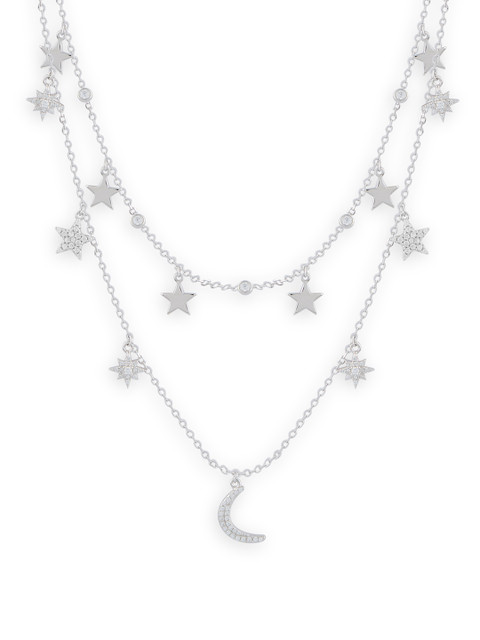 

bebe Silver-Plated Double Layered Necklace