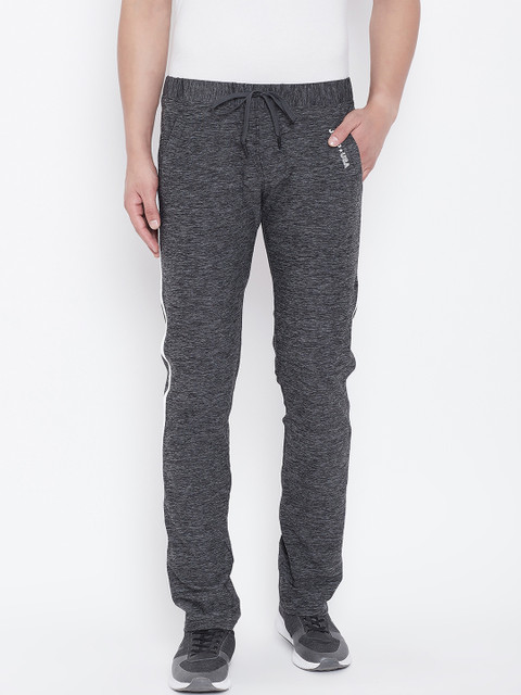 

JUMP USA Men Grey & White Solid Track Pants, Grey melange