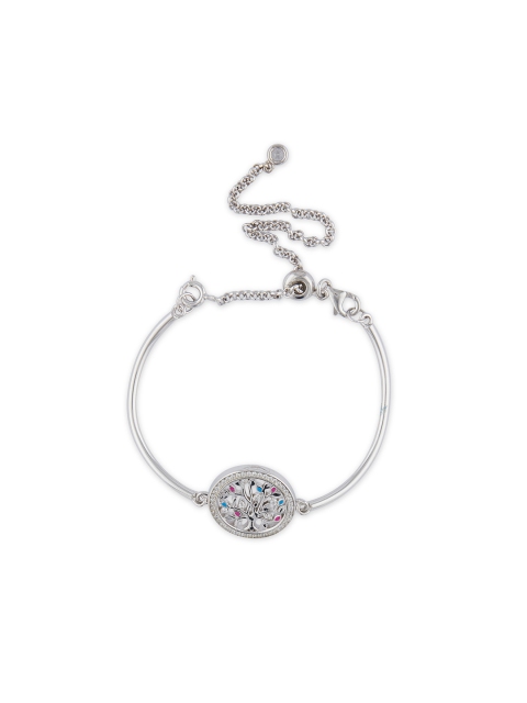 

bebe Silver-Plated & Stone Studded Link Bracelet