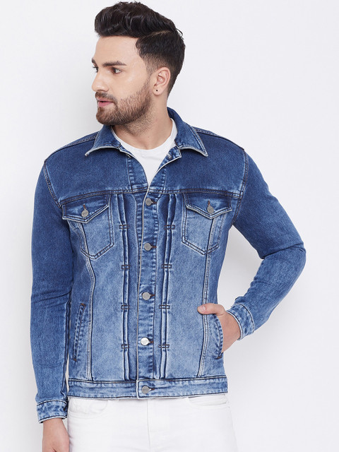 

KROSSSTITCH Men Blue Solid Lightweight Denim Jacket