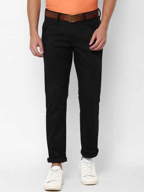 

Allen Solly Men Black Solid Slim Fit Regular Trousers