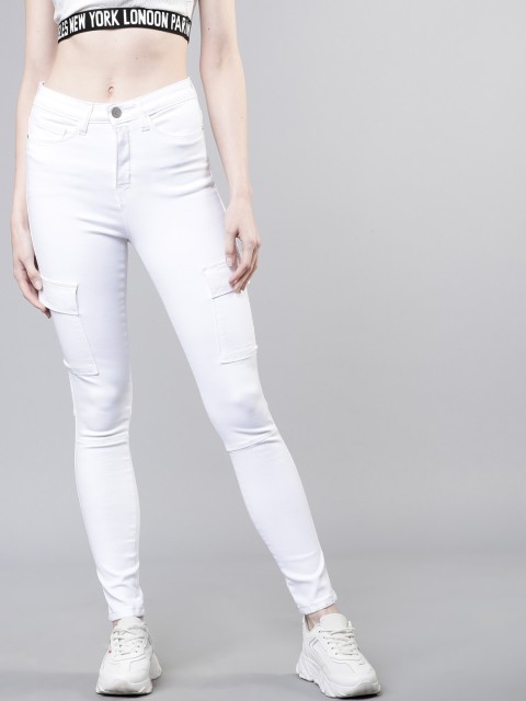 

Tokyo Talkies Women White Skinny Fit Mid-Rise Clean Look Stretchable Jeans