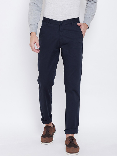 

Octave Men Navy Blue Regular Fit Solid Regular Trousers