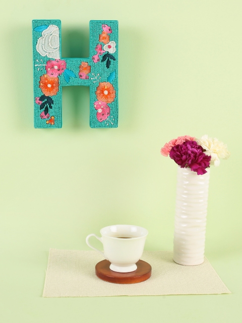

Chumbak Teal Green H For Homely Embellished Wall Decor