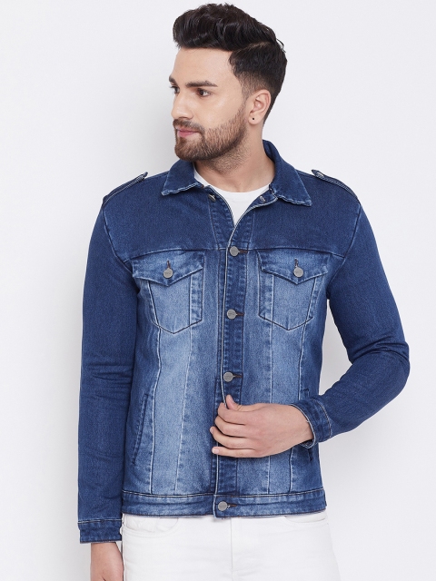 

KROSSSTITCH Men Blue Solid Lightweight Denim Jacket