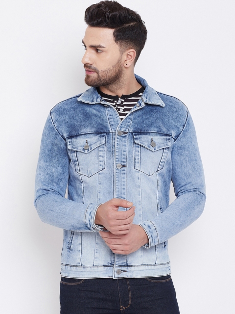 

KROSSSTITCH Men Blue Solid Lightweight Denim Jacket