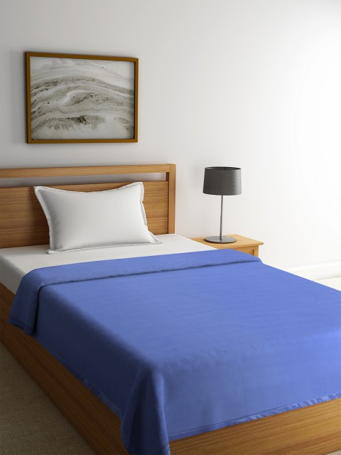 

STELLAR HOME Blue Solid AC Room 230 GSM Single Bed Blanket