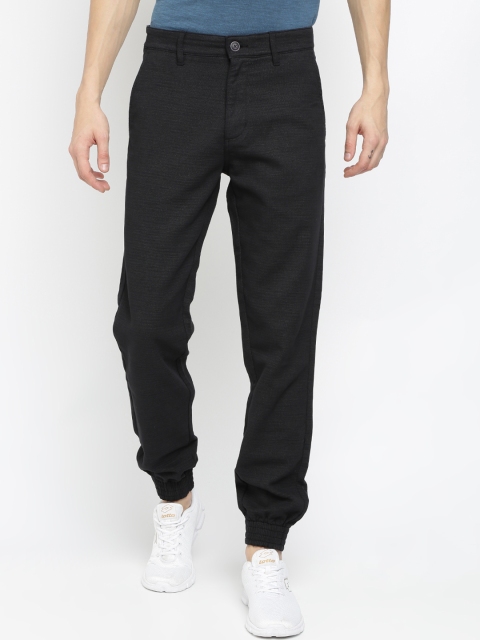 

Crocodile Men Black Solid Slim Fit Joggers