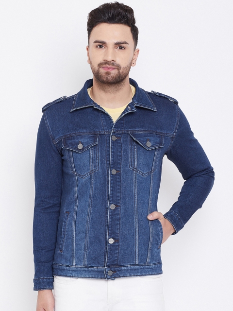 

KROSSSTITCH Men Blue Solid Lightweight Denim Jacket