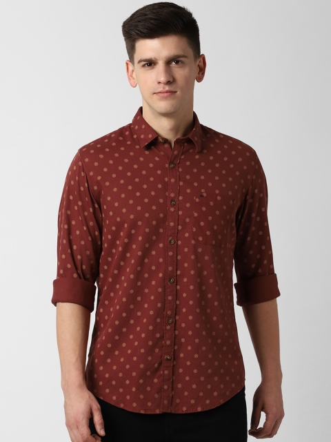 

Peter England Casuals Men Maroon Slim Fit Printed Casual Shirt