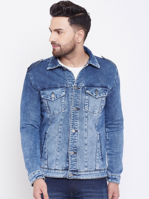 

KROSSSTITCH Men Blue Solid Lightweight Denim Jacket