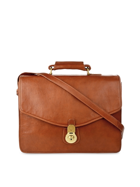 

Hidesign Men Tan Brown Solid Leather Laptop Bag