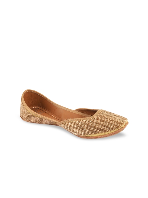 

Jutti Express Women Gold-Toned Embellished Leather Mojaris