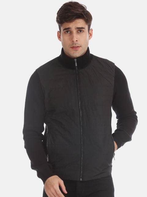 

Arrow Sport Men Black Solid Bomber Jacket