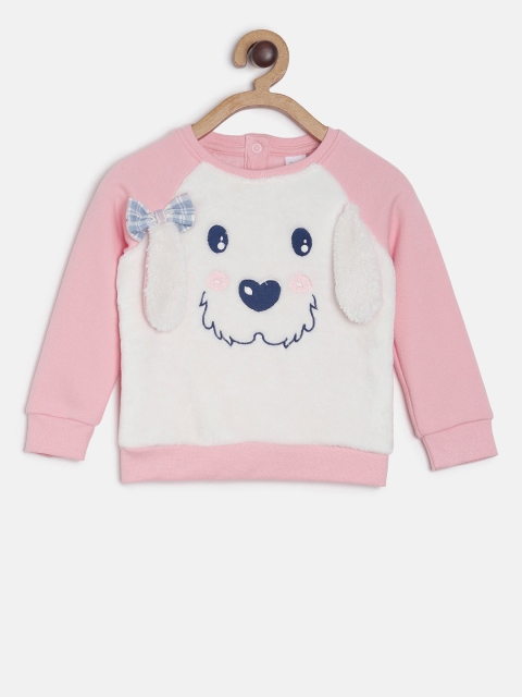 

MINI KLUB Girls Off-White & Pink Embroidered Sweatshirt