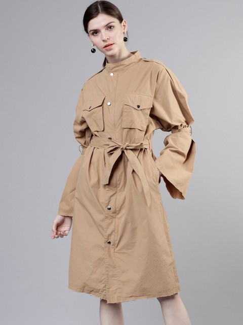 

Tokyo Talkies Women Beige Solid Shirt Dress
