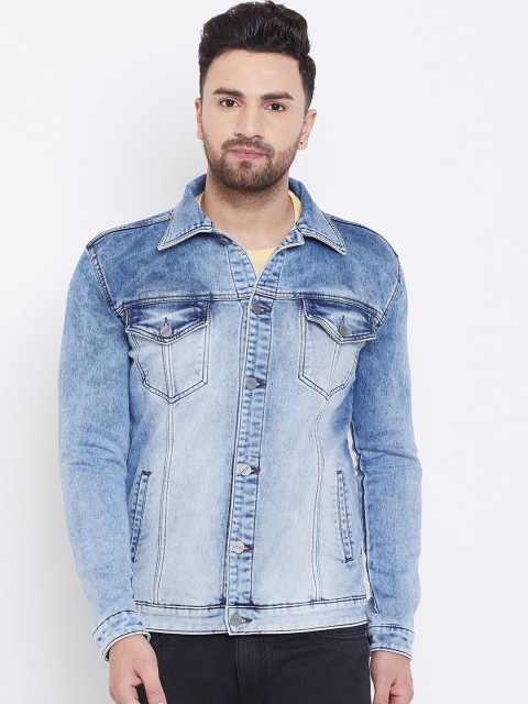 

KROSSSTITCH Men Blue Solid Lightweight Denim Jacket