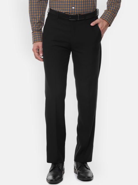 

Louis Philippe Men Black Regular Fit Solid Formal Trousers
