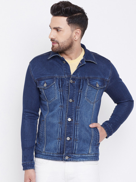 

KROSSSTITCH Men Blue Solid Lightweight Denim Jacket