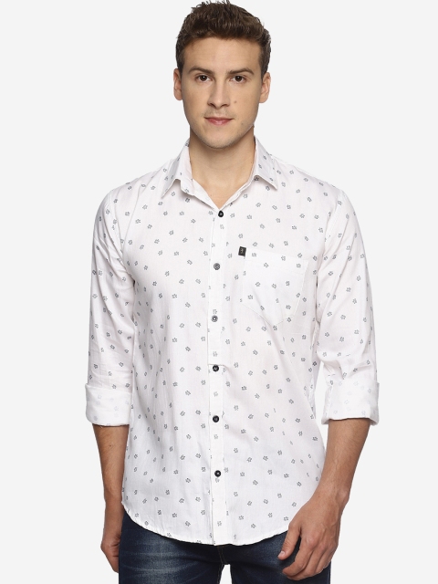 

LEVIZO Men White & Black Printed Premium Regular Fit Casual Shirt