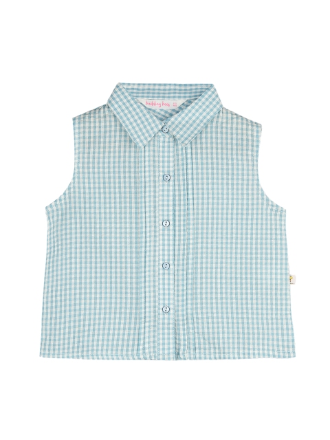 

Budding Bees Girls Sea Green & White Regular Fit Gingham Checked Casual Shirt