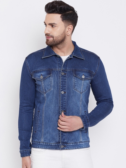 

KROSSSTITCH Men Blue Solid Lightweight Denim Jacket
