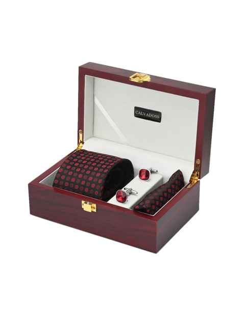 

Calvadoss Men Red & Black Accessory Gift Set