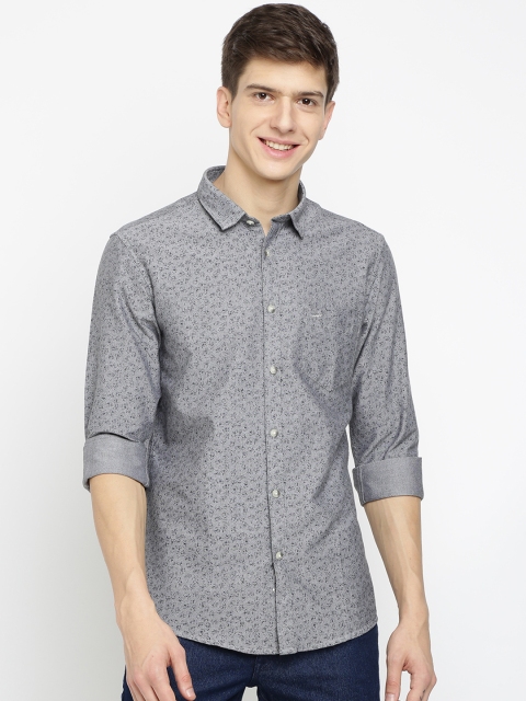 

Crocodile Men Grey Slim Fit Printed Casual Shirt