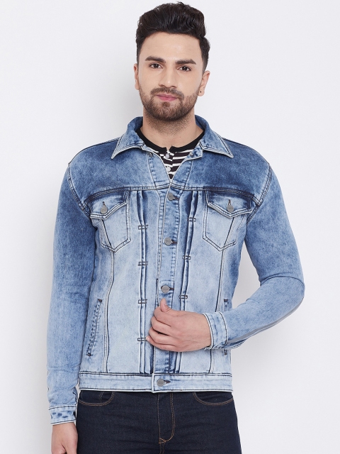

KROSSSTITCH Men Blue Solid Lightweight Denim Jacket