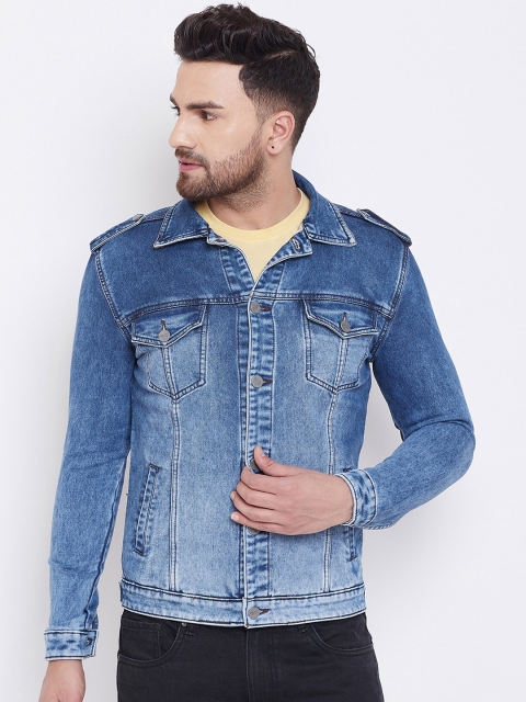

KROSSSTITCH Men Blue Solid Lightweight Denim Jacket