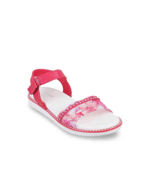 

Mochi Girls Pink Printed Open Toe Flats