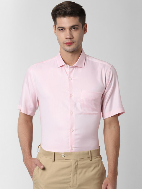 

Peter England Men Pink Regular Fit Striped Formal Shirt