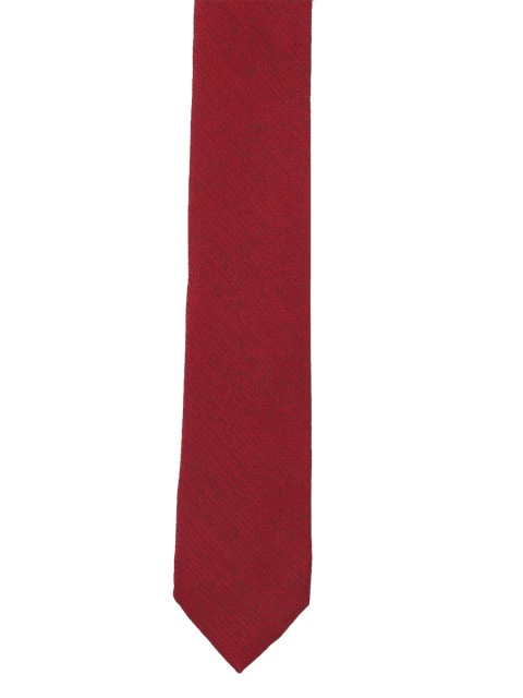 

Peter England Men Red Woven Design Broad Tie