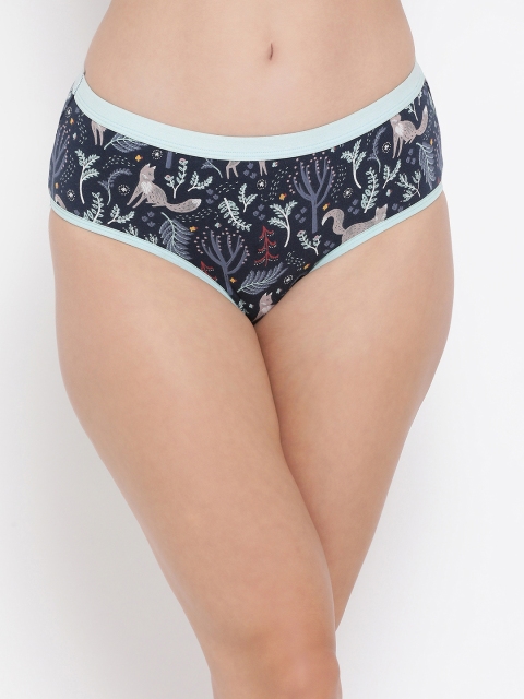 

Clovia Women Blue Printed Mid-Rise Hipster Briefs PN3139P08S