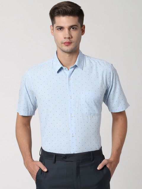 

Peter England Men Blue Regular Fit Printed Formal Shirt