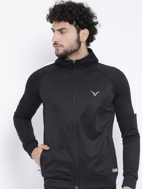 

Invincible Men Black Solid Slim Fit Sporty Jacket