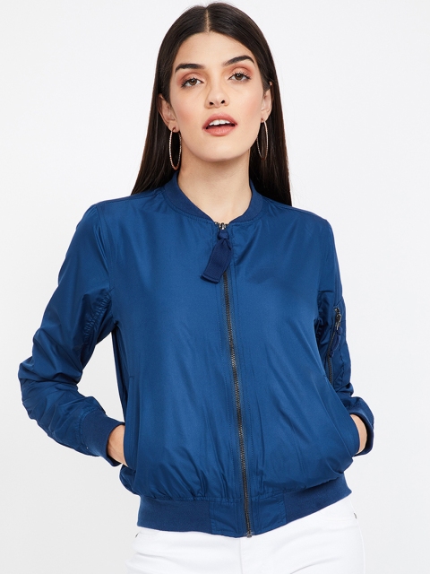 

Bossini Women Blue Solid Bomber Jacket