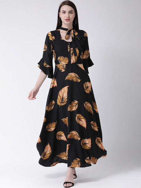 

Latin Quarters Women Black Printed Maxi Dress