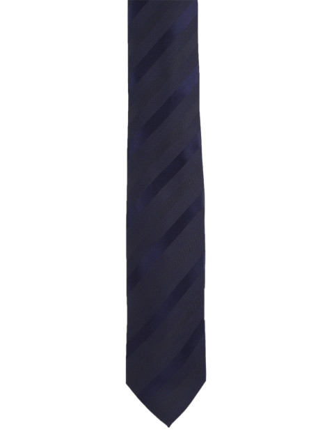 

Peter England Men Navy Blue Striped Broad Tie