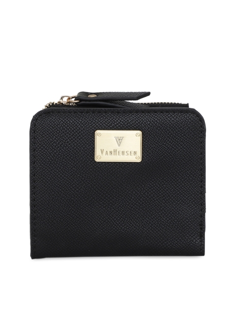 

Van Heusen Woman Women Black Solid Two Fold Wallet